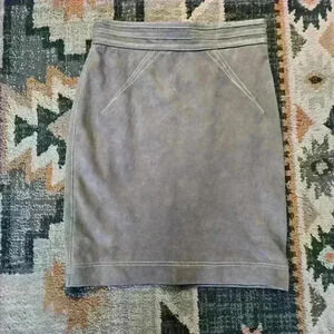 100% leather suade  gray z spoke by Zac Posen pencil skirt